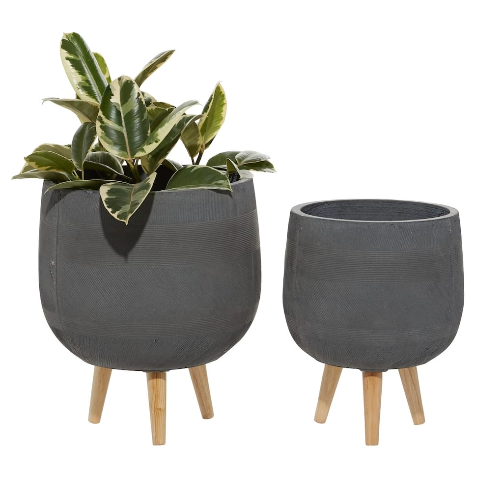 Coupon π Dark Gray Round Polystone Contemporary Planter Set by Ivory and Iris π 1 Coupon π Dark Gray Round Polystone Contemporary Planter Set by Ivory and Iris π