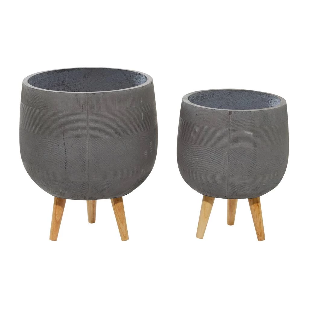 Coupon π Dark Gray Round Polystone Contemporary Planter Set by Ivory and Iris π 2 Coupon π Dark Gray Round Polystone Contemporary Planter Set by Ivory and Iris π - Image 2