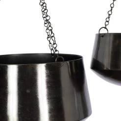 Hot Sale 🛒 Black Metal Glam Planter Set, 5" & 7" by Ivory and Iris 🥰 -Cheap Ivory and Iris Store D365681S 4