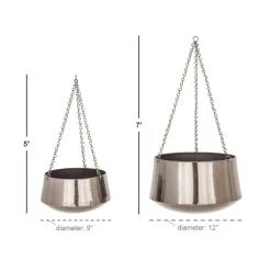 Hot Sale 🛒 Black Metal Glam Planter Set, 5" & 7" by Ivory and Iris 🥰 -Cheap Ivory and Iris Store D365681S 5