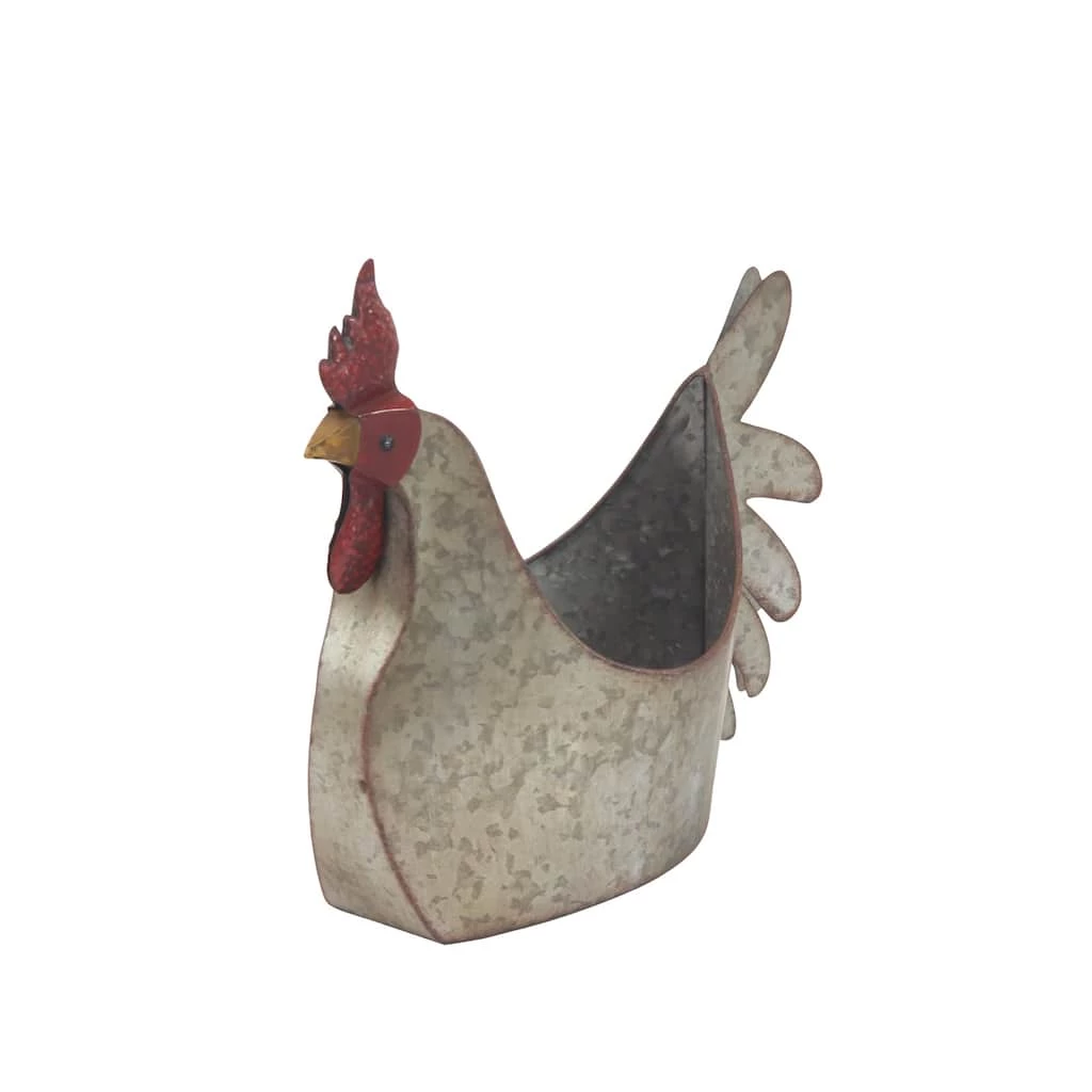 Flash Sale 🥰 16" Gray Metal Farmhouse Chicken Planter by Ivory and Iris ✨ 2 Flash Sale 🥰 16" Gray Metal Farmhouse Chicken Planter by Ivory and Iris ✨ - Image 2