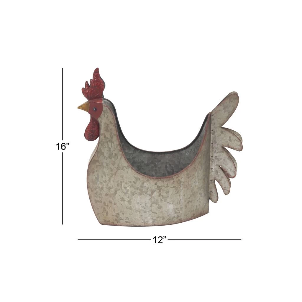 Flash Sale 🥰 16" Gray Metal Farmhouse Chicken Planter by Ivory and Iris ✨ 7 Flash Sale 🥰 16" Gray Metal Farmhouse Chicken Planter by Ivory and Iris ✨ - Image 7