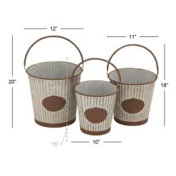 Discount π Silver Tin Striped Farmhouse Planter Set by Ivory and Iris π 14 Discount π Silver Tin Striped Farmhouse Planter Set by Ivory and Iris π -Cheap Ivory and Iris Store D365690S 10