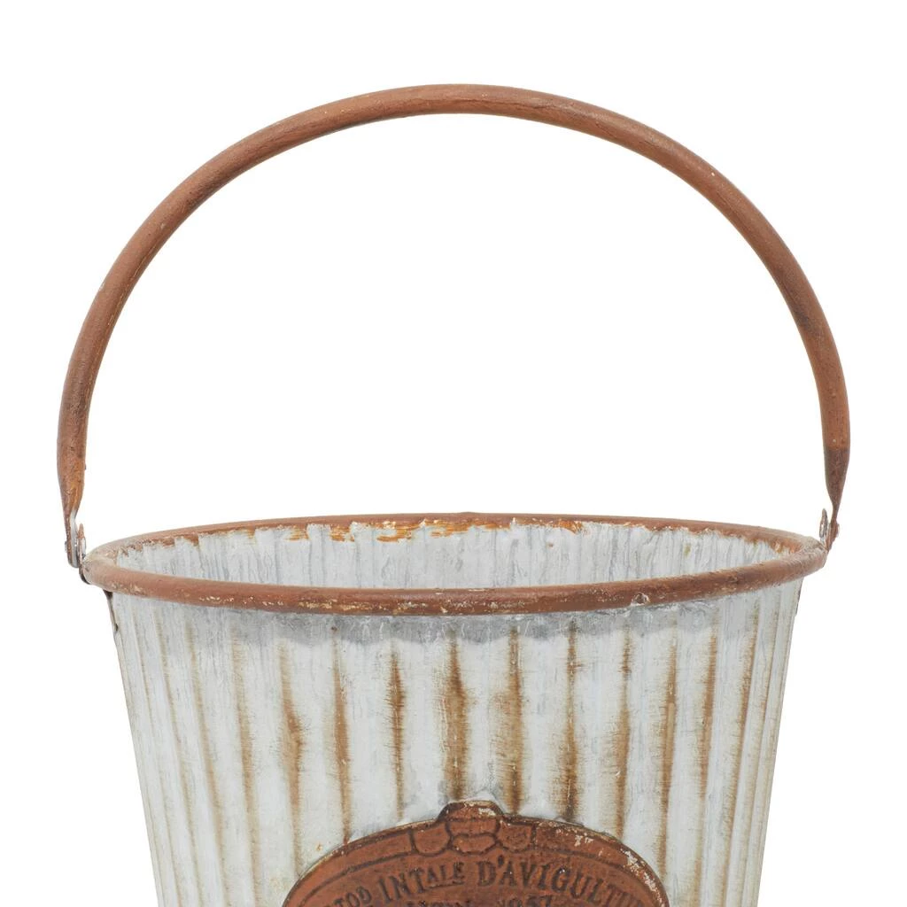 Discount π Silver Tin Striped Farmhouse Planter Set by Ivory and Iris π 5 Discount π Silver Tin Striped Farmhouse Planter Set by Ivory and Iris π - Image 5