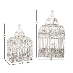 Cheapest 🤩 White Metal Vintage Birdcage Set by Ivory and Iris ❤️ 8 Cheapest 🤩 White Metal Vintage Birdcage Set by Ivory and Iris ❤️ -Cheap Ivory and Iris Store D365694S 4