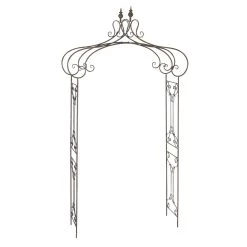 Coupon 👏 8ft. Black Iron Traditional Garden Archway Arbor by Ivory and Iris 🔔