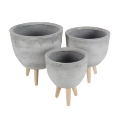 Wholesale 🎁 Gray Fiberclay Contemporary Planter Set by Ivory and Iris 🎁