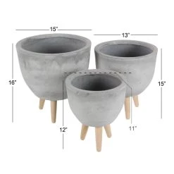 Wholesale 🎁 Gray Fiberclay Contemporary Planter Set by Ivory and Iris 🎁 -Cheap Ivory and Iris Store D365699S 7
