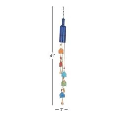 Deals 😍 41" Blue Glass Eclectic Windchime by Ivory and Iris 😉 -Cheap Ivory and Iris Store D365701S 6