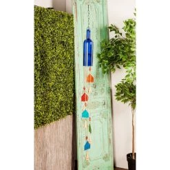 Deals 😍 41" Blue Glass Eclectic Windchime by Ivory and Iris 😉 -Cheap Ivory and Iris Store D365701S 7