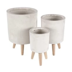 Best Pirce 🎁 White Fiberclay Contemporary Planter Set by Ivory and Iris 🛒