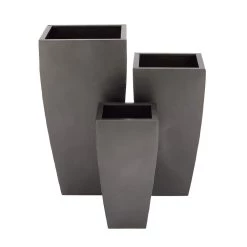 Deals 😍 Gray Metal Contemporary Planter Set by Ivory and Iris 😉