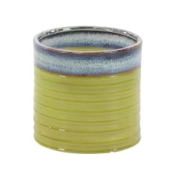 Deals 👏 Green Porcelain Contemporary Planter Set by Ivory and Iris 🤩 -Cheap Ivory and Iris Store D365732S 4