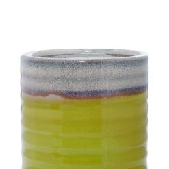 Deals 👏 Green Porcelain Contemporary Planter Set by Ivory and Iris 🤩 -Cheap Ivory and Iris Store D365732S 5