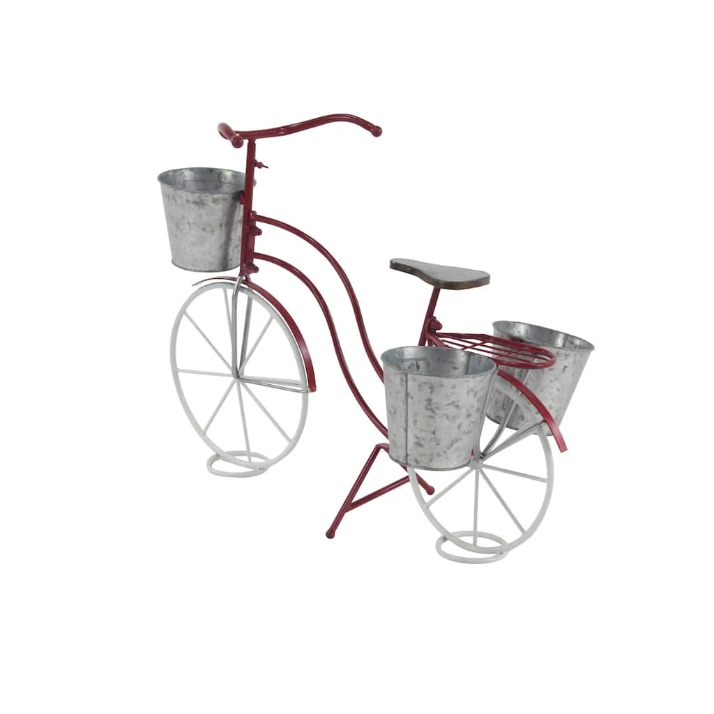 Top 10 ❤️ 31" Red Tin Vintage Bicycle Planter by Ivory and Iris ⌛ 2 Top 10 ❤️ 31" Red Tin Vintage Bicycle Planter by Ivory and Iris ⌛ - Image 2