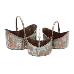 Cheap 😍 Copper Metal Rustic Planter Set by Ivory and Iris 😀