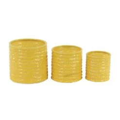 Budget π Yellow Porcelain Coastal Planter Set by Ivory and Iris π