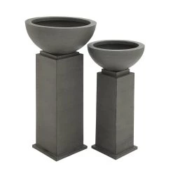 Best deal 😀 Gray Metal Modern Planter Set by Ivory and Iris ❤️