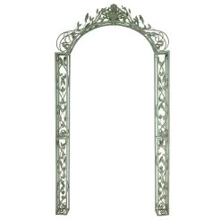 Buy 🛒 8ft. Green Iron Traditional Garden Arbor by Ivory and Iris 🔔