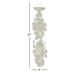 Best deal ✨ 27" White Capiz Coastal Windchime by Ivory and Iris 😍 -Cheap Ivory and Iris Store D365743S 5