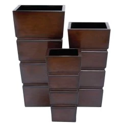 Outlet 🎁 Brown Metal Rustic Planter Set by Ivory and Iris 💯