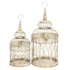 Budget 🥰 Cream Metal Vintage Birdcage Set by Ivory and Iris ⌛