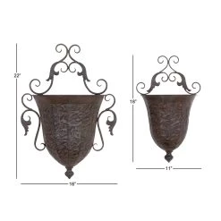 Cheapest 😍 Brown Metal Traditional Planter Set by Ivory and Iris 😍 -Cheap Ivory and Iris Store D365749S 7