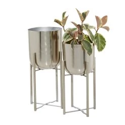 Best deal 🔥 Silver Metal Glam Planter Set by Ivory and Iris 🎉
