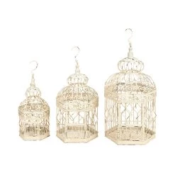Flash Sale 🌟 White Metal Vintage Birdcage Set 21", 18" & 14" by Ivory and Iris 🎉