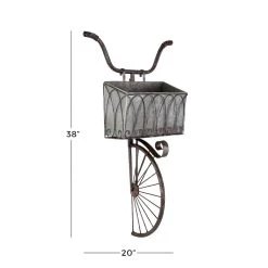 Outlet 🥰 Galvanized Steel Wall Tricycle Planter, 14" x 38" by Ivory and Iris ✨ -Cheap Ivory and Iris Store D365763S 6