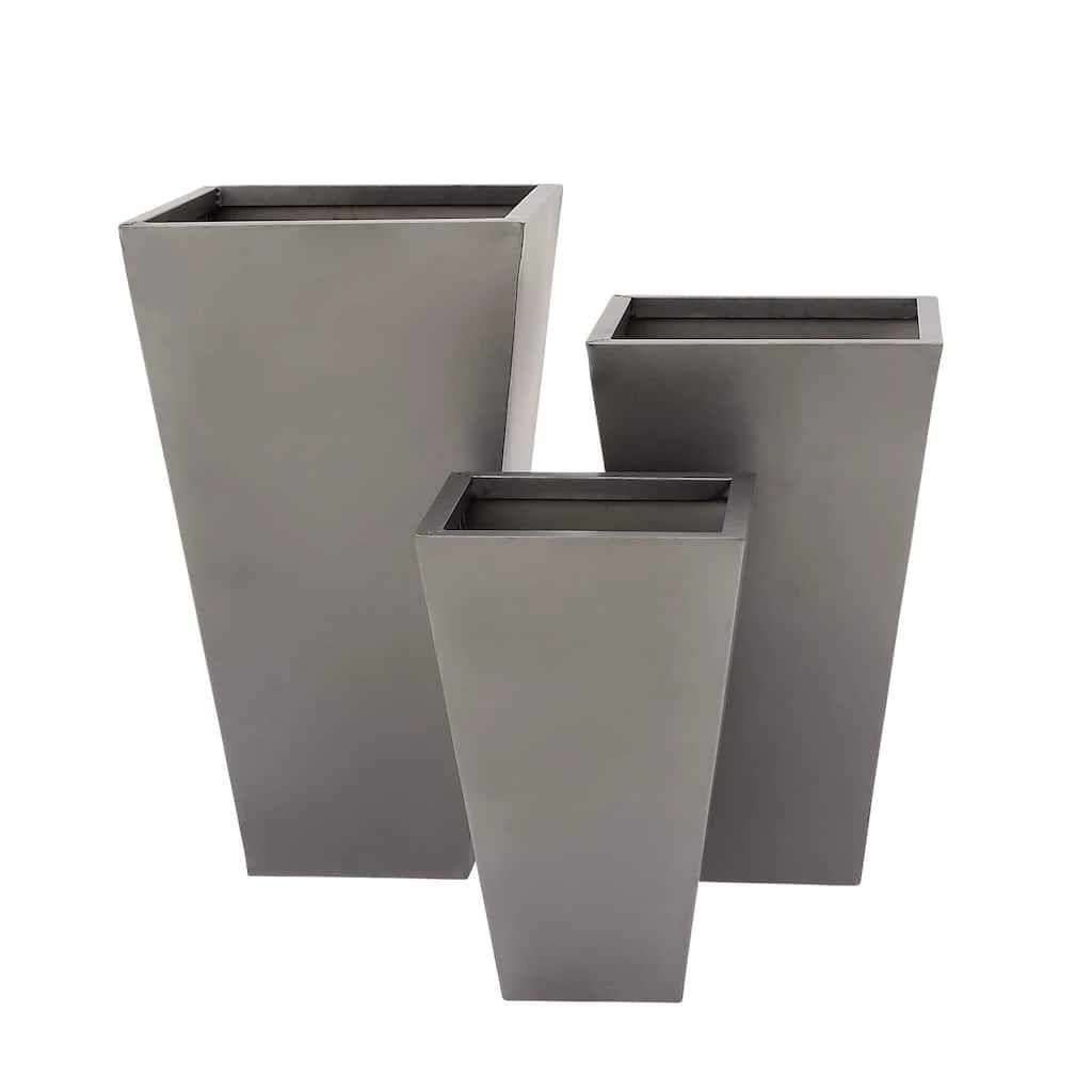 Discount π Gray Metal Contemporary Planter Set 17", 21" & 25" by Ivory and Iris β 1 Discount π Gray Metal Contemporary Planter Set 17", 21" & 25" by Ivory and Iris β