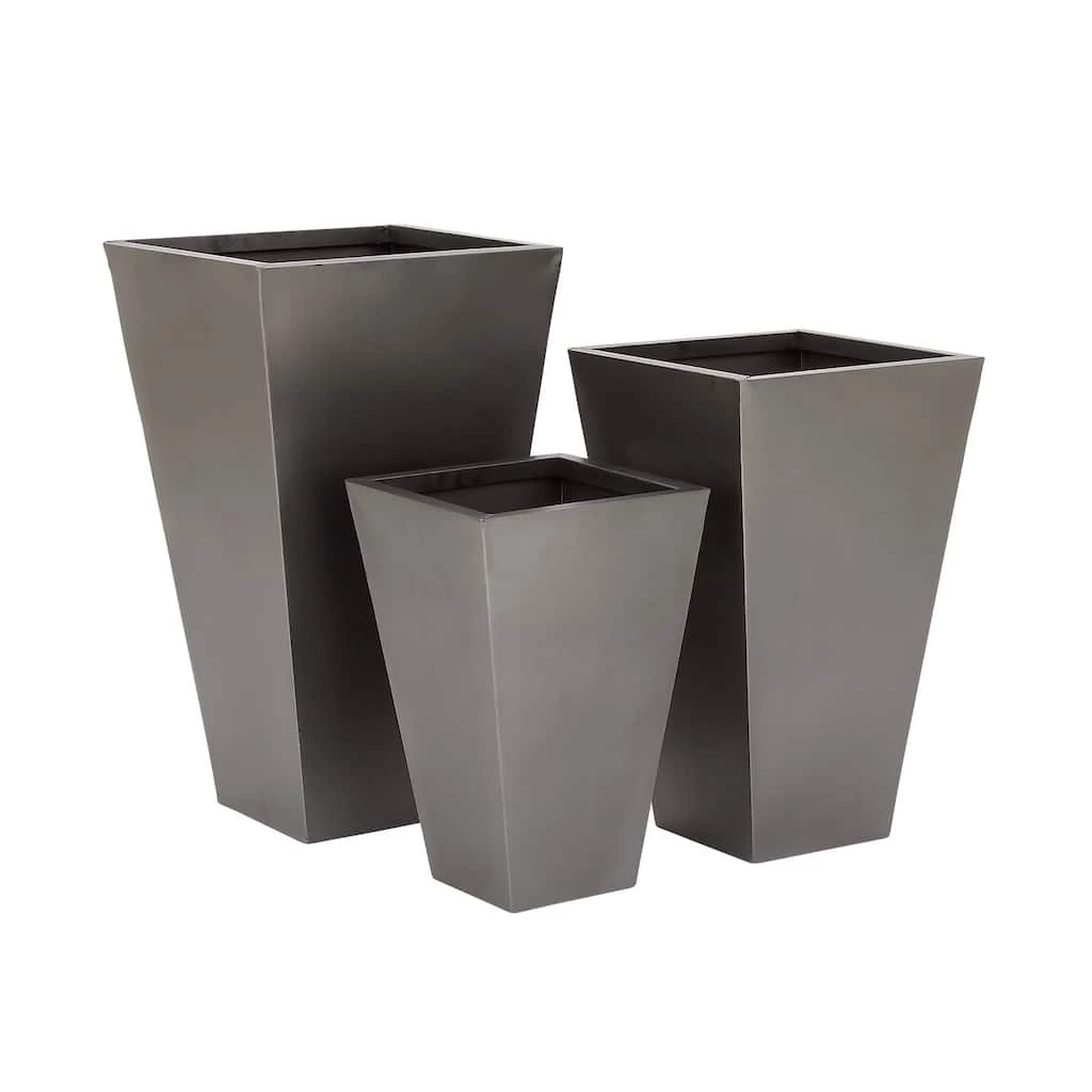 Discount π Gray Metal Contemporary Planter Set 17", 21" & 25" by Ivory and Iris β 2 Discount π Gray Metal Contemporary Planter Set 17", 21" & 25" by Ivory and Iris β - Image 2