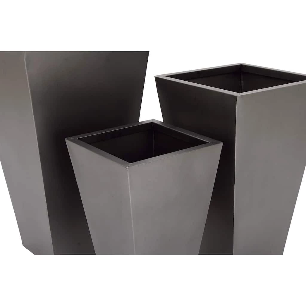 Discount π Gray Metal Contemporary Planter Set 17", 21" & 25" by Ivory and Iris β 3 Discount π Gray Metal Contemporary Planter Set 17", 21" & 25" by Ivory and Iris β - Image 3
