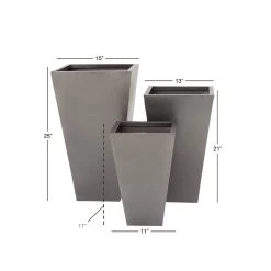 Discount π Gray Metal Contemporary Planter Set 17", 21" & 25" by Ivory and Iris β 8 Discount π Gray Metal Contemporary Planter Set 17", 21" & 25" by Ivory and Iris β -Cheap Ivory and Iris Store D365769S 4