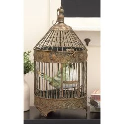 Promo ⭐ Vintage Bronze Metallic Tapered Bird Cage Set by Ivory and Iris 😍 -Cheap Ivory and Iris Store D365777S 11