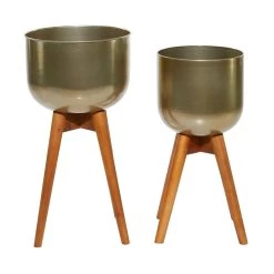 Deals π Gold Mango Wood Modern Planter Set 21" & 24" by Ivory and Iris π 11 Deals π Gold Mango Wood Modern Planter Set 21" & 24" by Ivory and Iris π -Cheap Ivory and Iris Store D365783S 5