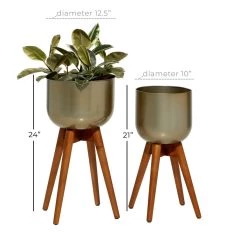Deals π Gold Mango Wood Modern Planter Set 21" & 24" by Ivory and Iris π 12 Deals π Gold Mango Wood Modern Planter Set 21" & 24" by Ivory and Iris π -Cheap Ivory and Iris Store D365783S 6