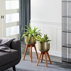 Deals π Gold Mango Wood Modern Planter Set 21" & 24" by Ivory and Iris π 13 Deals π Gold Mango Wood Modern Planter Set 21" & 24" by Ivory and Iris π -Cheap Ivory and Iris Store D365783S 7