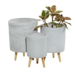 Best Sale 👍 Fiberclay Contemporary Planter Set 12", 15" & 17" by Ivory and Iris 💯