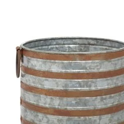 Promo ❤️ Metallic Farmhouse Planter Set 20" & 16" by Ivory and Iris 🌟 -Cheap Ivory and Iris Store D365786S 6