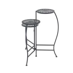 Hot Sale 🔔 2ft. Black Metal Traditional Plantstand by Ivory and Iris 👏 -Cheap Ivory and Iris Store D365787S 3