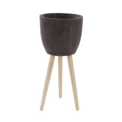 Flash Sale ✔️ 32" Black Contemporary Planter by Ivory and Iris 🔥