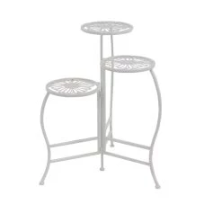 Deals 🛒 24" White Metal Traditional 3-Tier Plant Stand by Ivory and Iris 🤩
