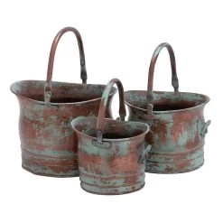 Cheapest 🤩 Copper Metal Rustic Planter Set by Ivory and Iris ⭐