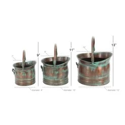 Cheapest 🤩 Copper Metal Rustic Planter Set by Ivory and Iris ⭐ -Cheap Ivory and Iris Store D365796S 10