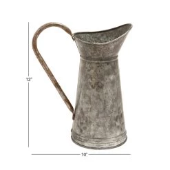 Budget ✨ 12" Iron Farmhouse Decorative Pitcher Vase by Ivory and Iris 🔥 -Cheap Ivory and Iris Store D365798S 8