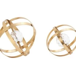 Best deal 🧨 Gold Metal Glam Geometric Sculpture Set by Ivory and Iris 😉 -Cheap Ivory and Iris Store D366557S 2