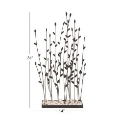 Best Pirce 🛒 31" Black Iron Contemporary Decorative Plant Sculpture by Ivory and Iris 👏 -Cheap Ivory and Iris Store D366561S 7