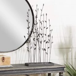 Best Pirce 🛒 31" Black Iron Contemporary Decorative Plant Sculpture by Ivory and Iris 👏 -Cheap Ivory and Iris Store D366561S 9