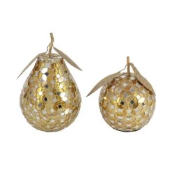 Best Pirce 👍 Gold Metal Glam Fruit Sculpture Set by Ivory and Iris 😉 -Cheap Ivory and Iris Store D366569S 4